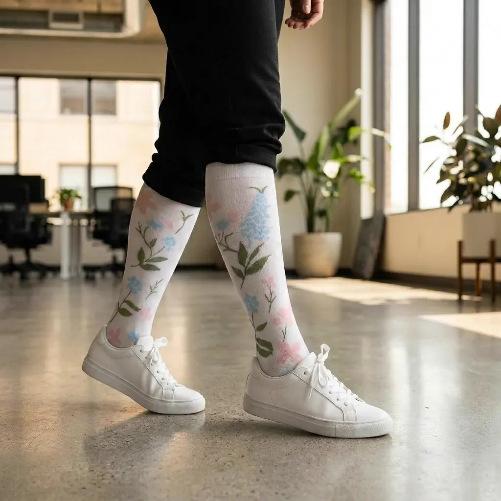 Compression socks that stay up all day