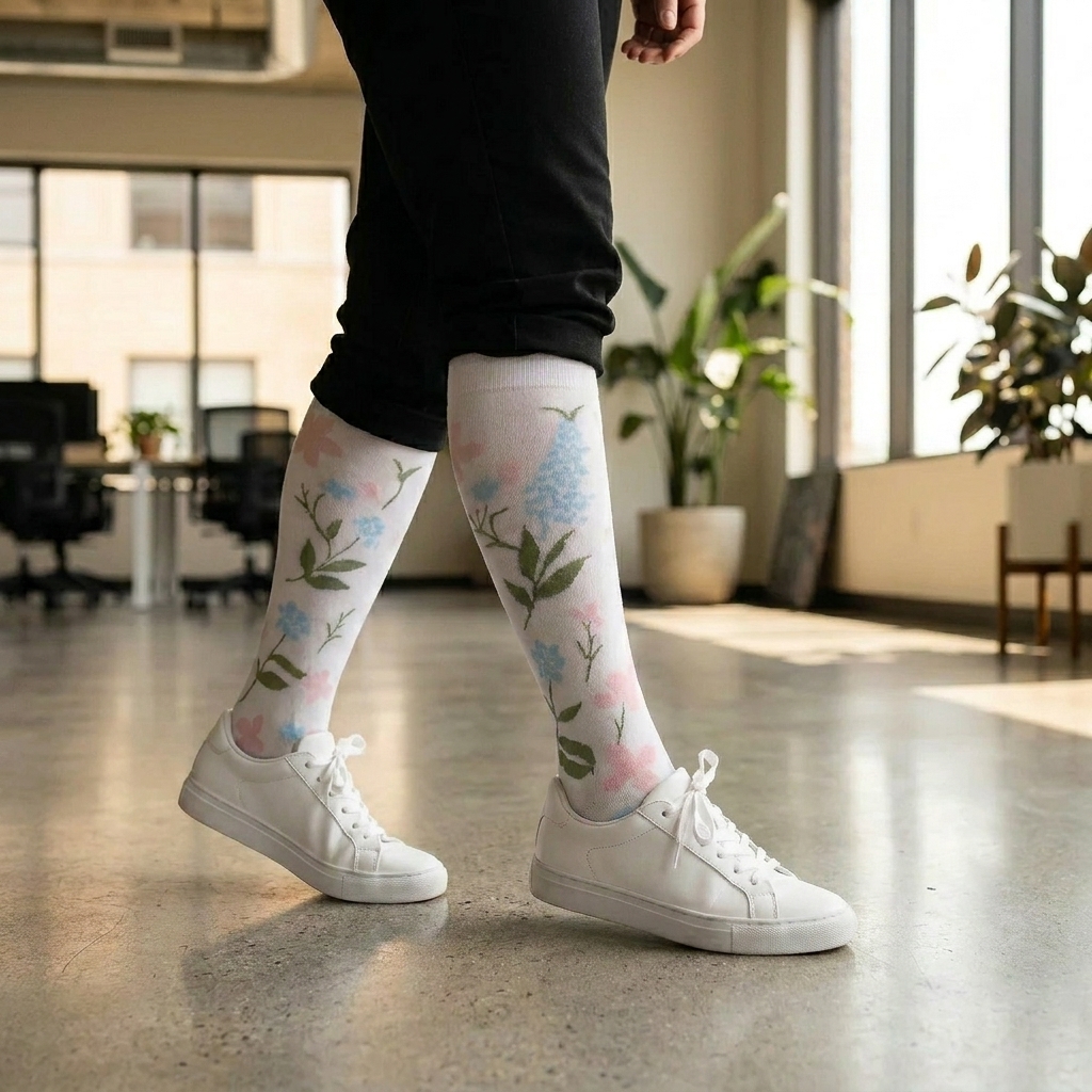 Compression socks that stay up all day
