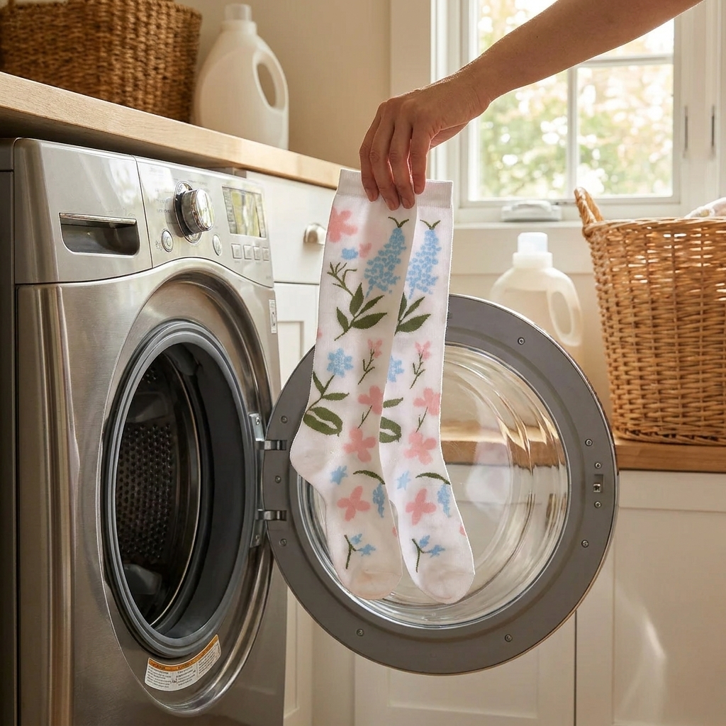 Machine washable compression socks